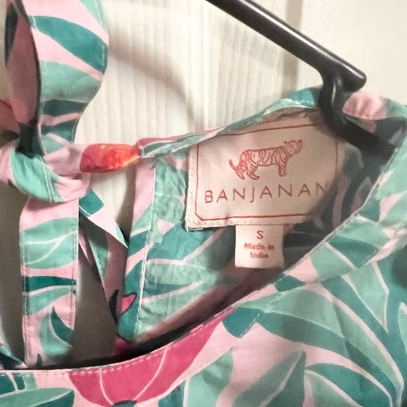 Banjanan cotton poplin ruffle sleeve blouse size S - Picture 2 of 8